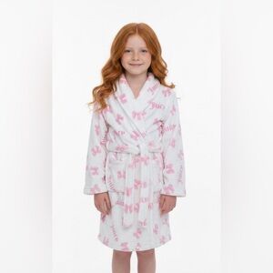 Juicy Couture Girls kids White and Pink Pajama Robe 6/8